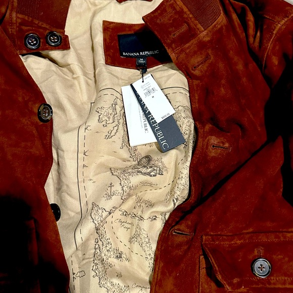 BANANA REPUBLIC BOMBER STYLE SUADE JACKET COLOR BROWN SIZE M - Picture 6 of 7